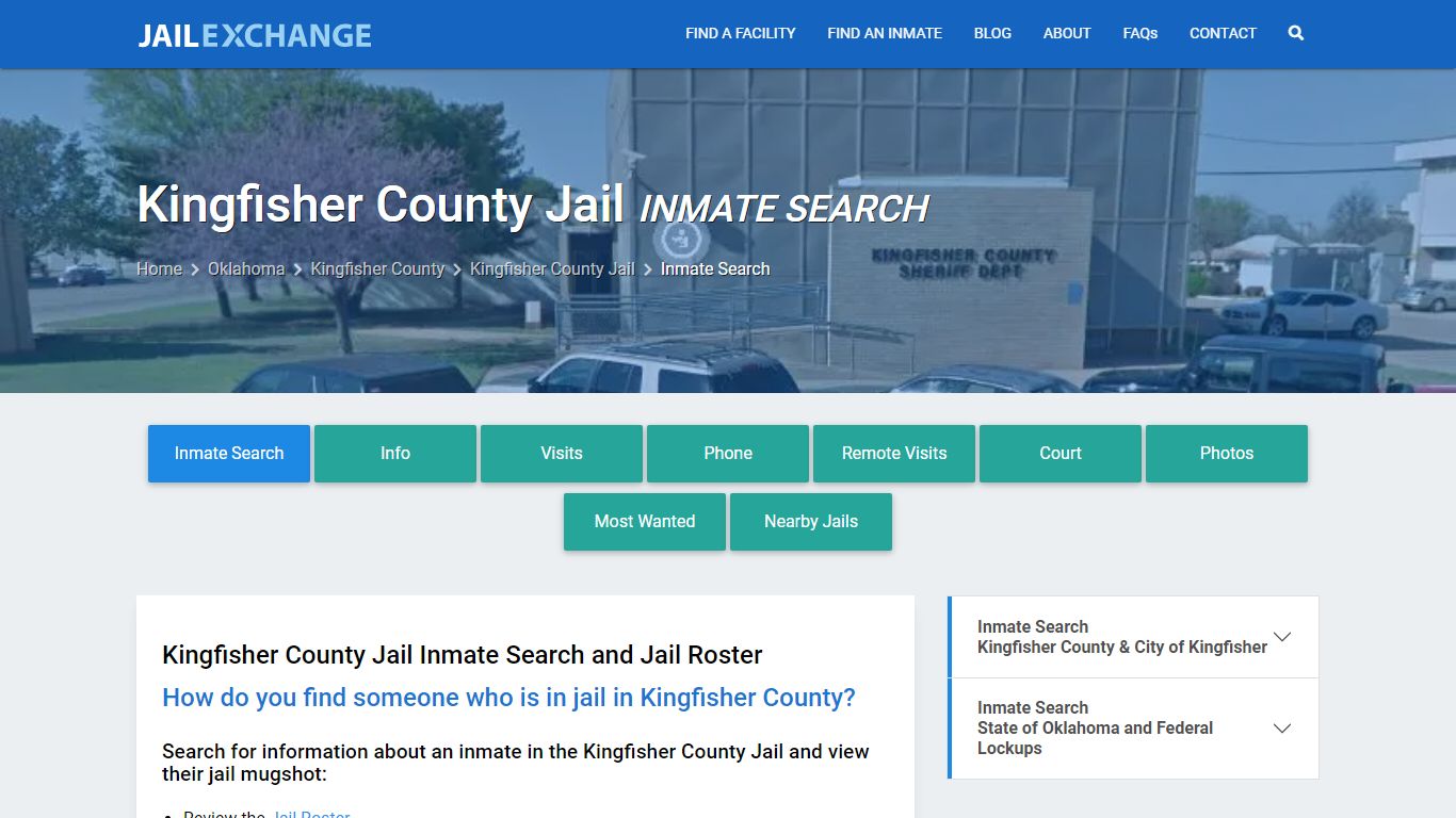 Kingfisher County Jail Inmate Search - Jail Exchange